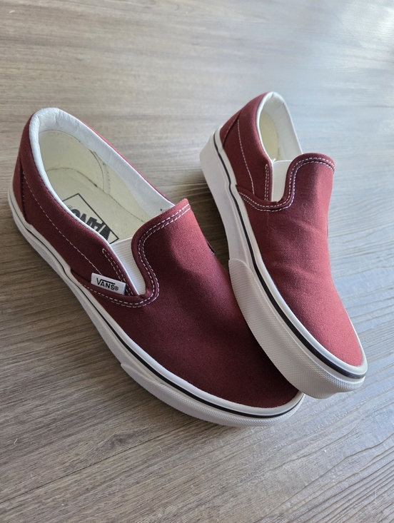 Vans Shoes - Vans Old Skool Maroon Slip-On Sneakers, Women's Size 6.5, Men's Size 5